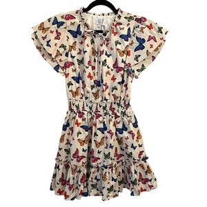 NWT Sugarlips Cecily Butterfly Dress Small Mini Novelty Print Colorful Easter